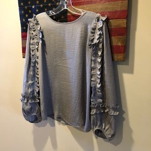 Ann Taylor ruffled sleeve blouse
